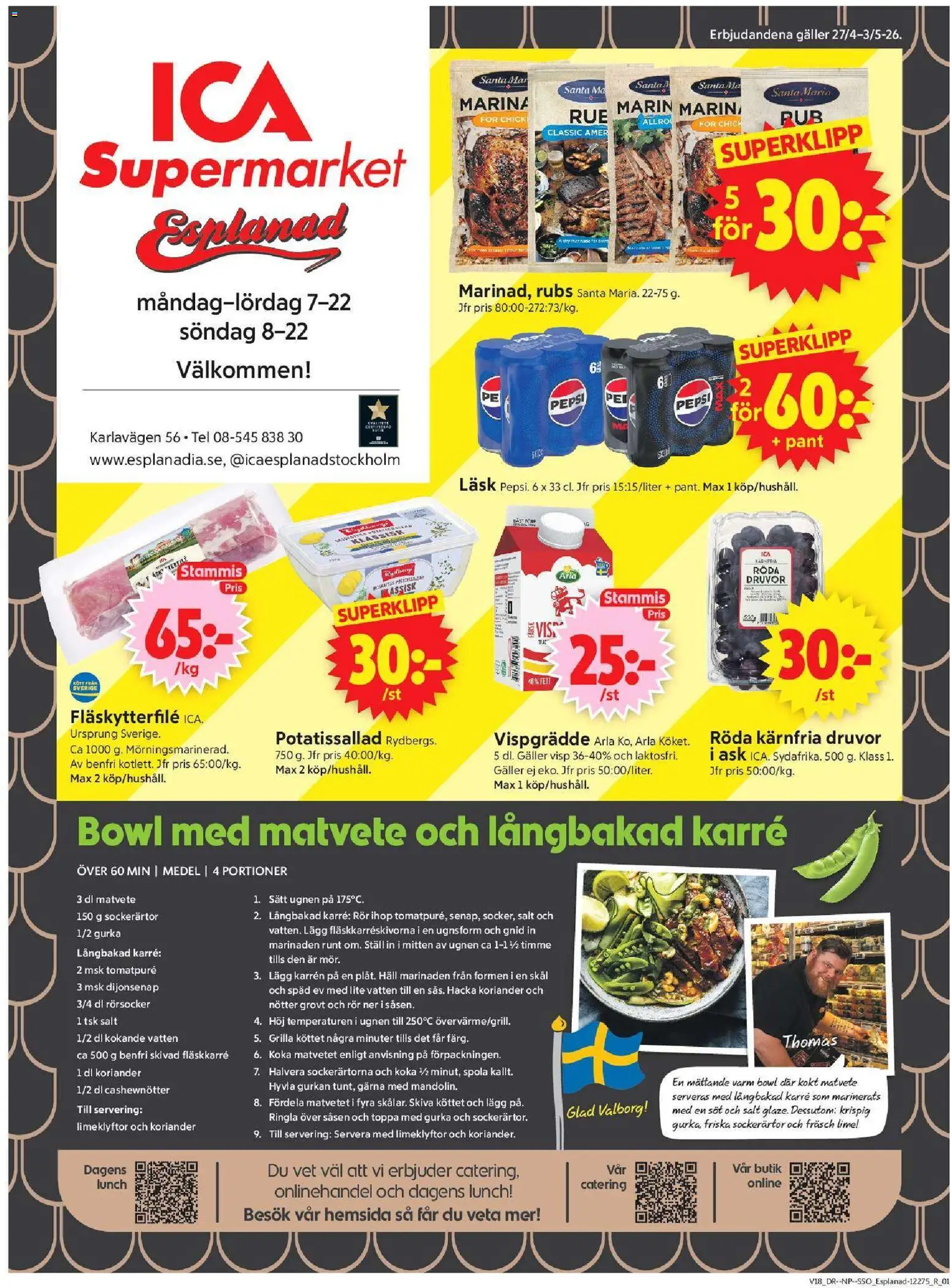 Förhandsgranska reklamblad Stockholm från butik ICA Supermarket gäller från 27/04/2026