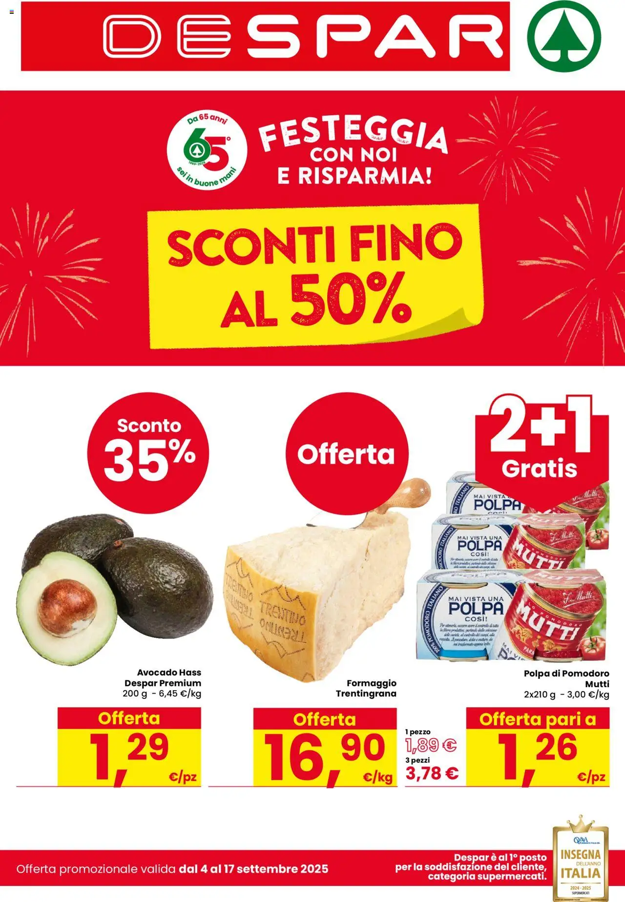 Volantino Despar valido da 04/09/2025 numero di pagina 1