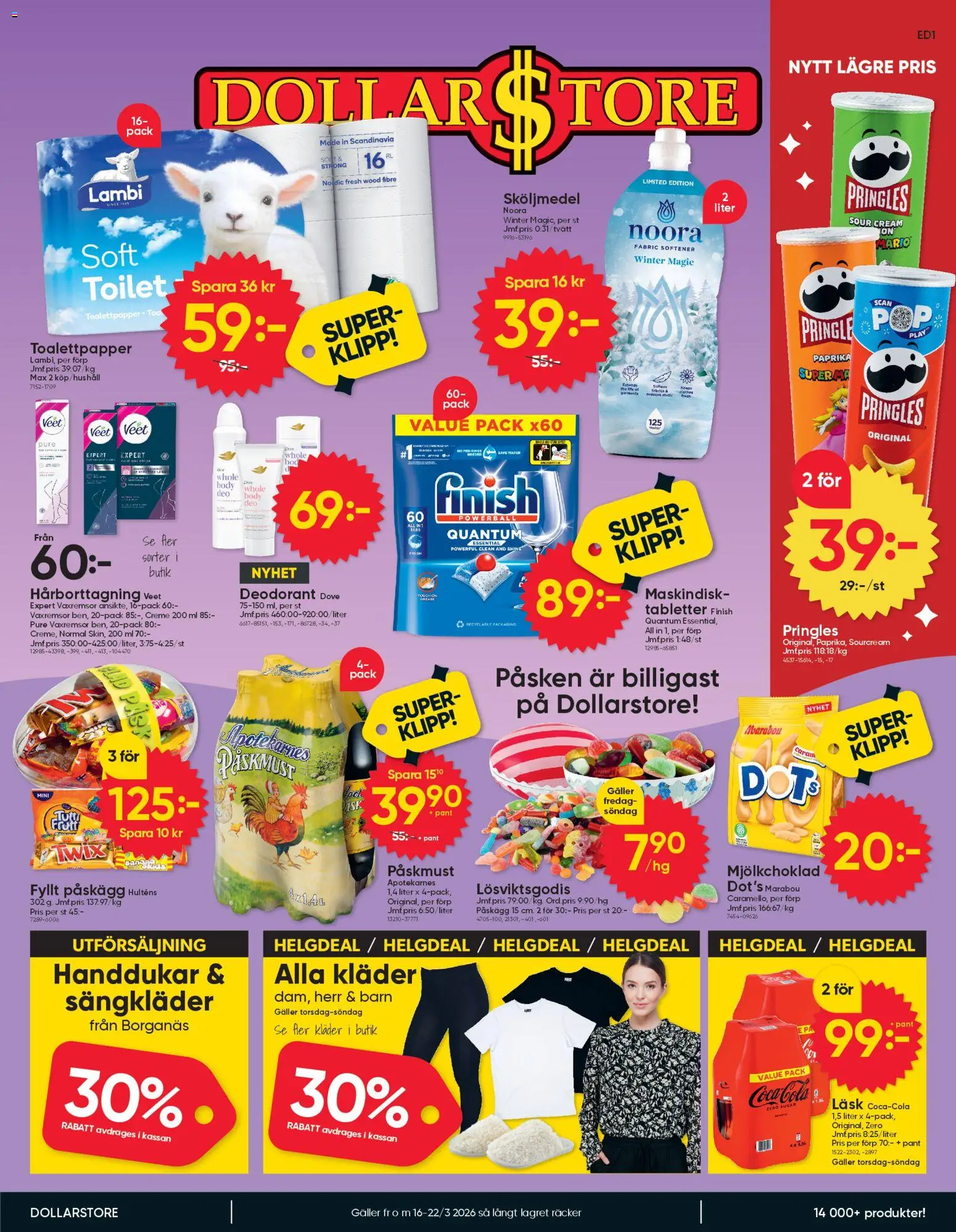 Förhandsgranska reklamblad Aktuella reklamblad Dollar Store från butik Dollar Store gäller från 16/03/2026