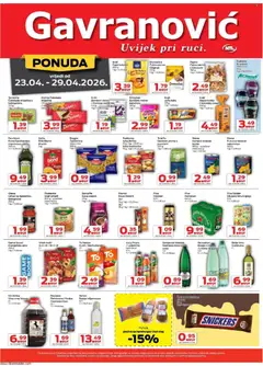 Pregled letka Gavranović Katalog trgovine Gavranović vrijedi od 23.04.2026