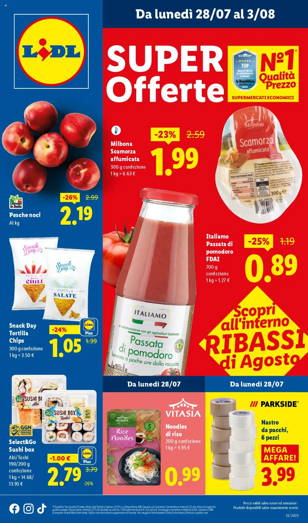 Volantino Lidl valido da 28/07/2025 numero di pagina 1