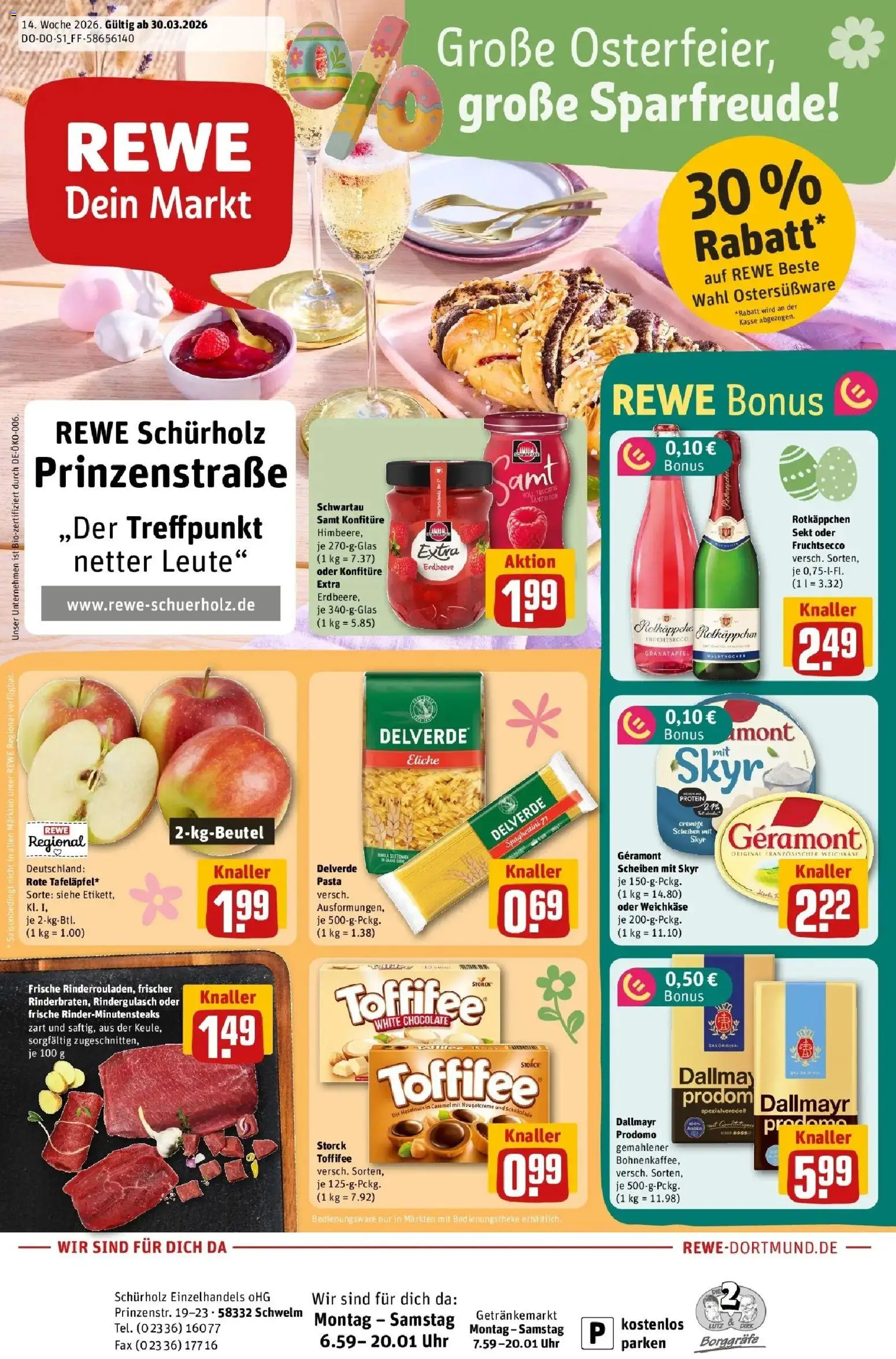 Vorschau von dem Prospekt des Geschäftes Rewe, gültig ab dem 30.03.2026