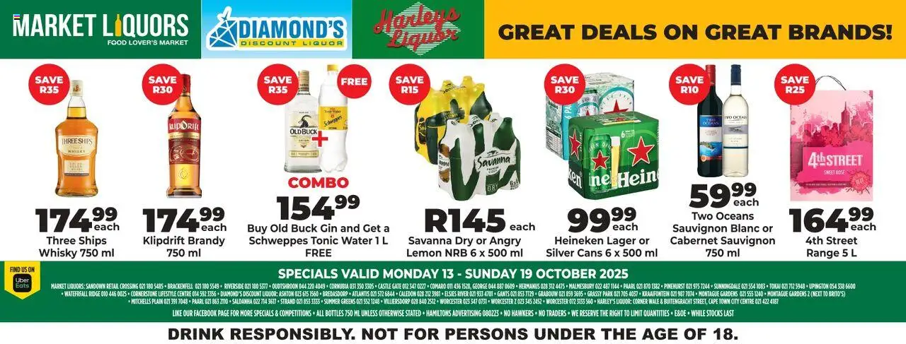 Diamond Discount Liquors Specials from 13/10 - 19/10/2025 > Promotions