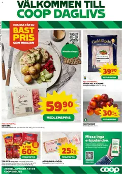 Förhandsgranska reklamblad Aktuella reklamblad Coop Daglivs från butik Coop Daglivs gäller från 01/09/2025