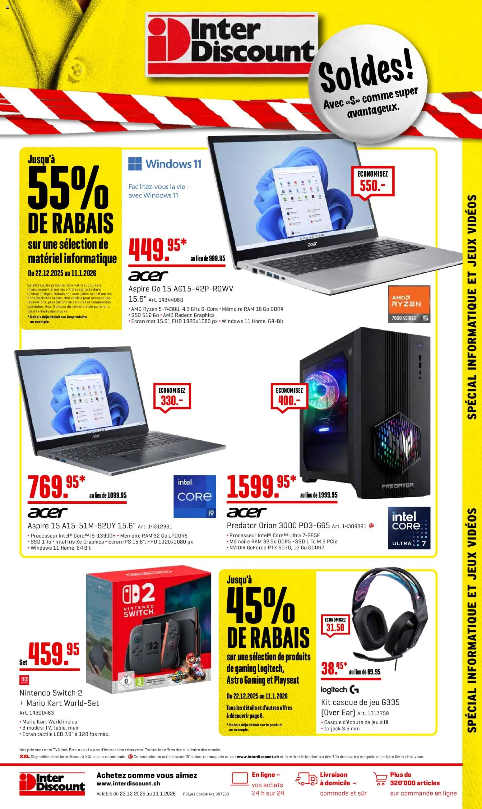 Vorschau des Merkblatts Aktionen Soldes vom Shop Interdiscount gültig von 22.12.2025 bis 11.01.2026