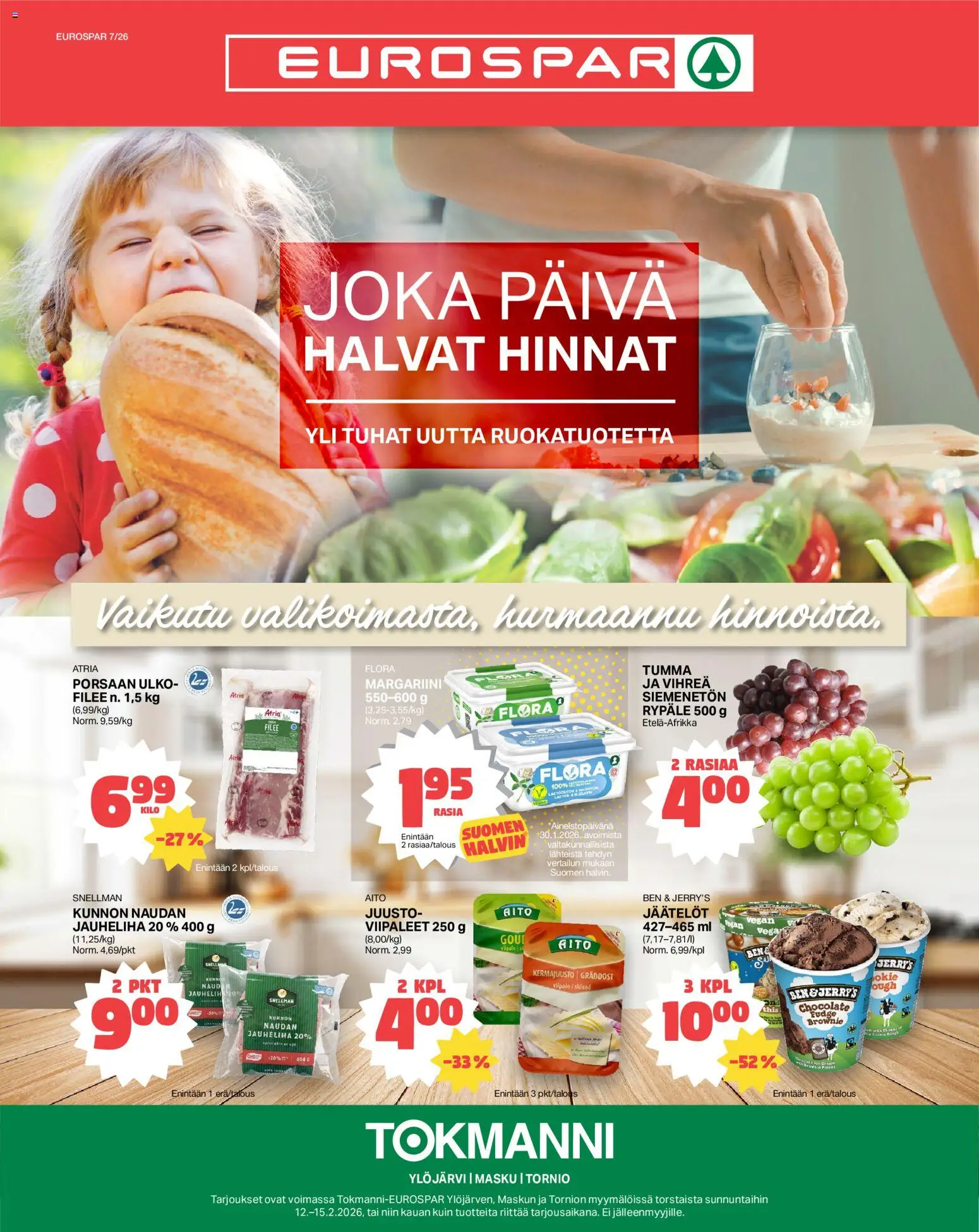 Kaupan Tokmanni EUROSPAR esikatselu, voimassa 12/02/2026