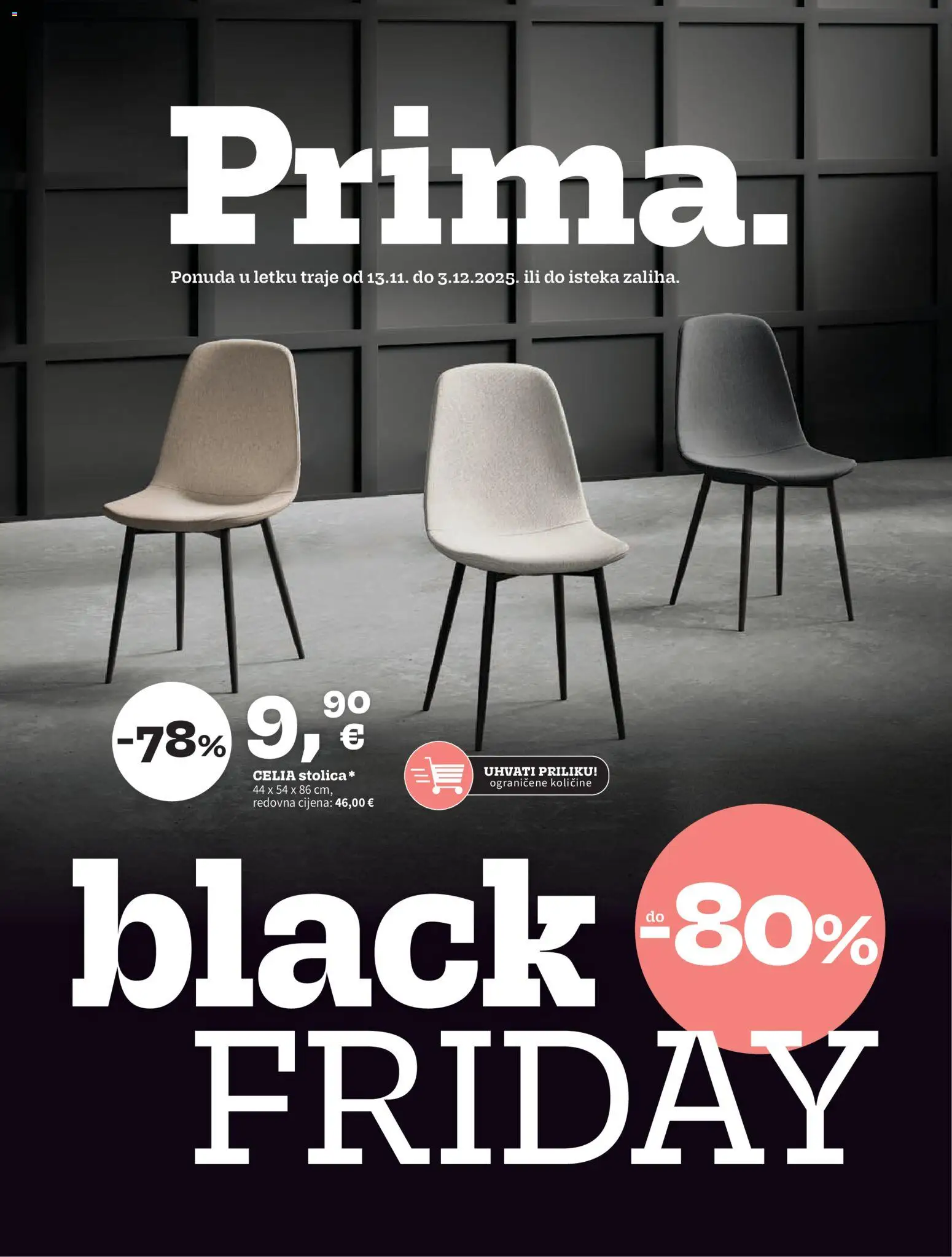 Pregled letka Katalog Black Friday trgovine Prima vrijedi od 13.11.2025