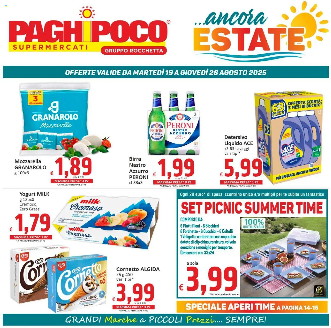 Volantino Paghi Poco valido da 19/08/2025 numero di pagina 1