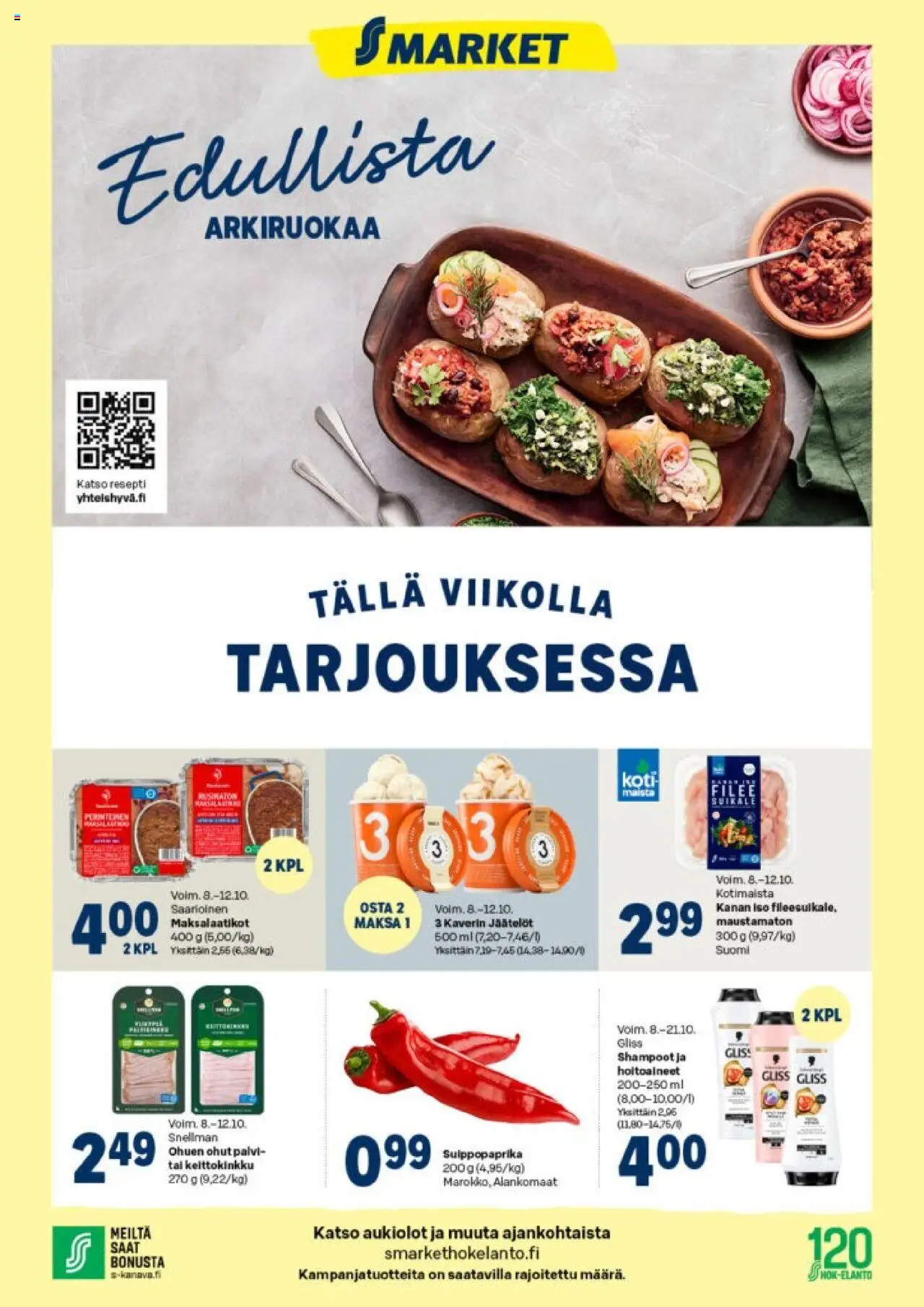 S-market-kaupan Tarjoukset voimassa 08/10/2025 - Sivulla 1