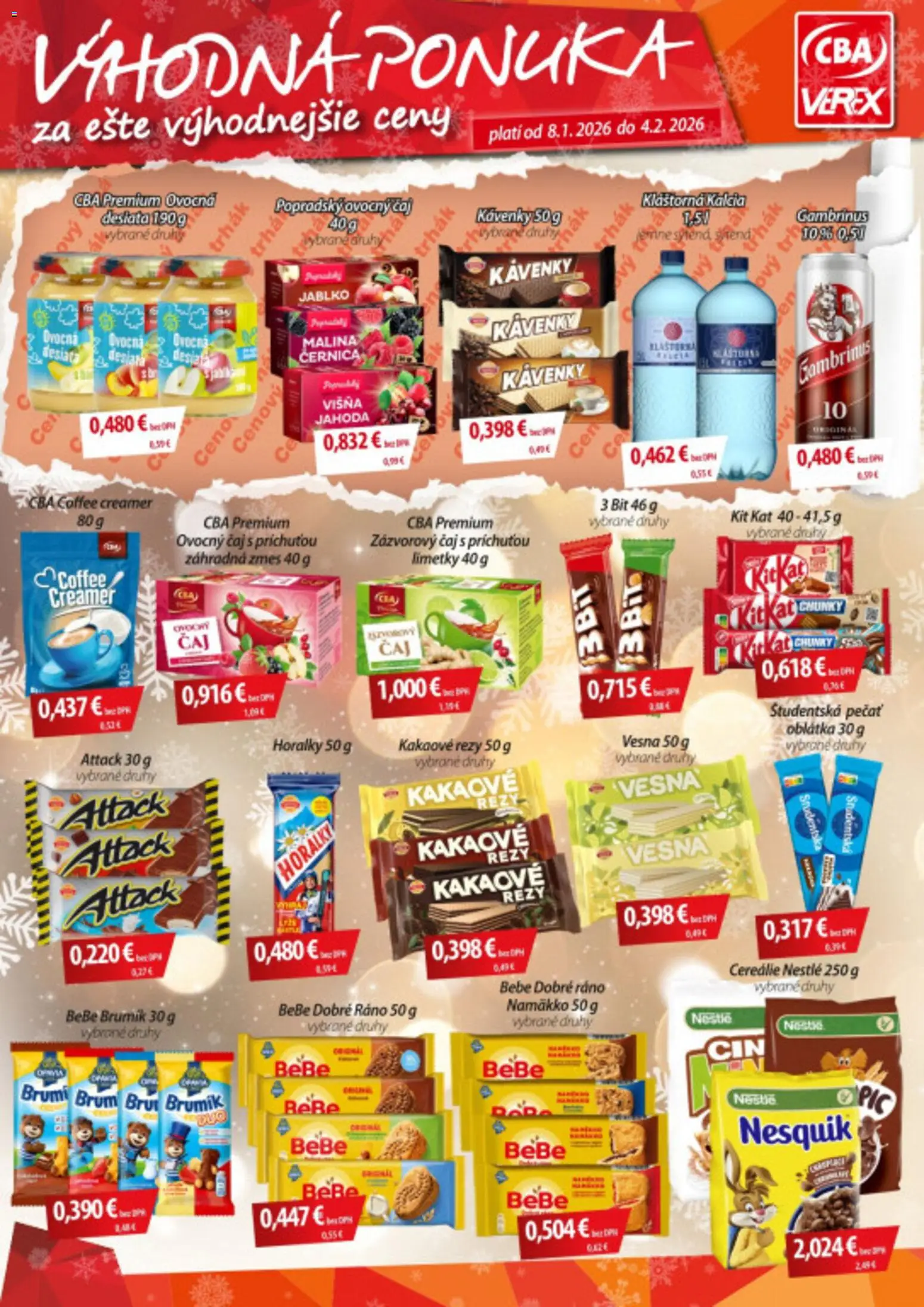 Náhľad CBA Verex letáku platného od 08.01.2026