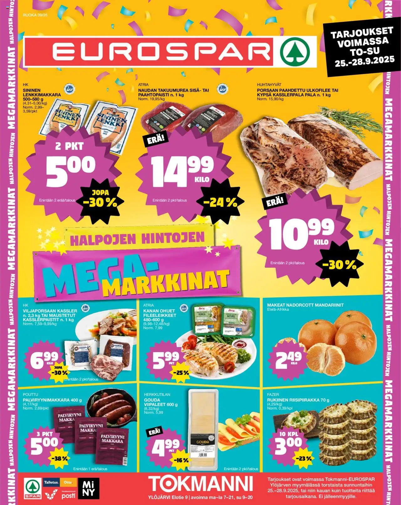 Tokmanni-kaupan EUROSPAR Ylöjärvi Ruokasanomat voimassa 25/09/2025 - Sivulla 1