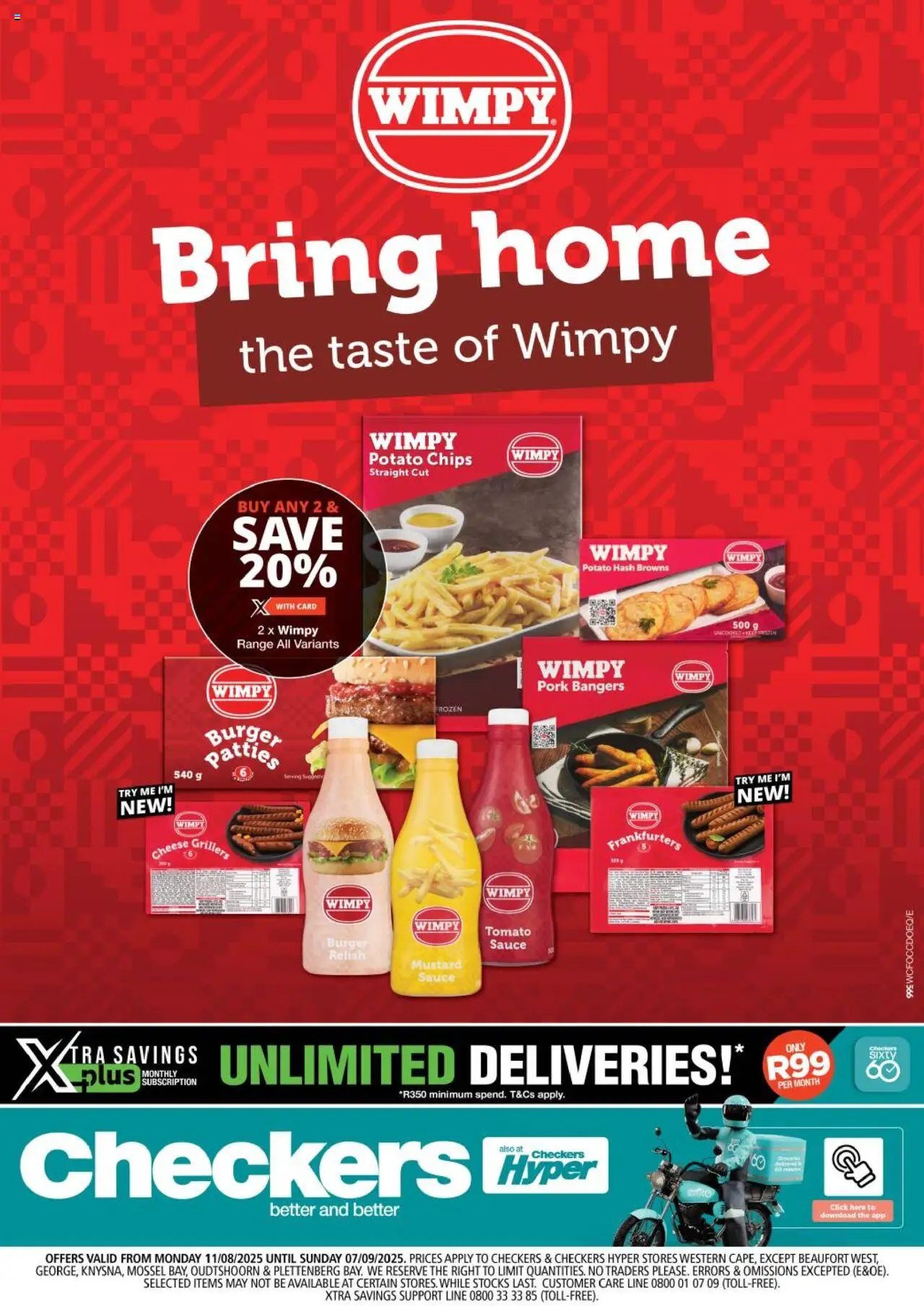 Checkers Western Cape - Wimpy Promotion 11/08 - 07/09/2025 >> Catalogue