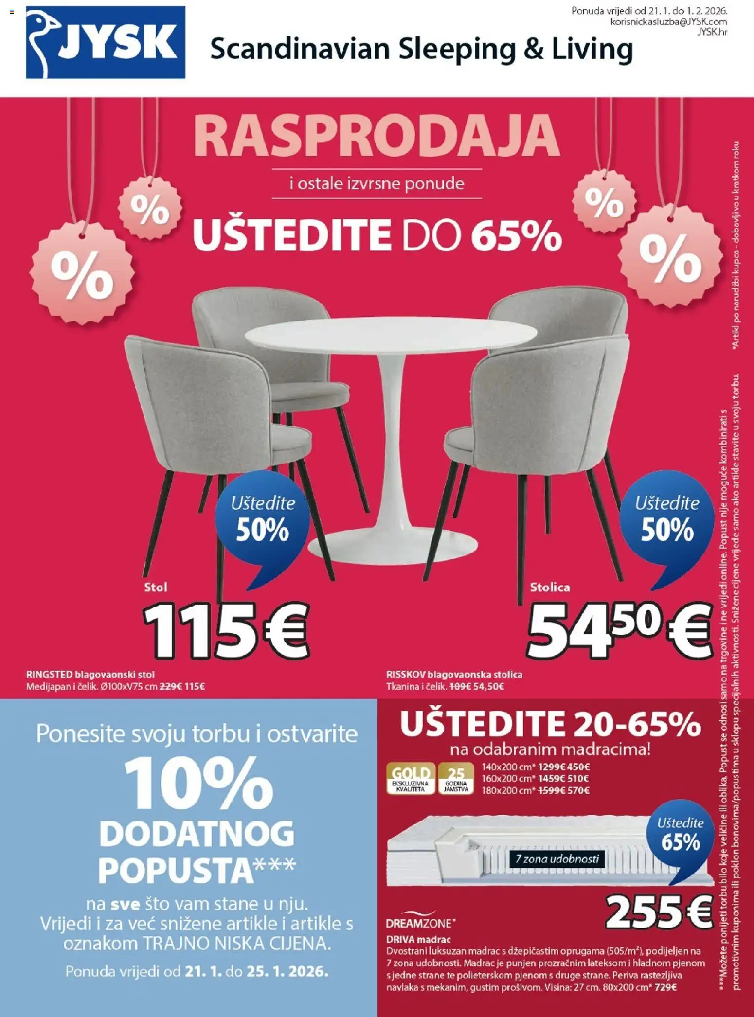 Pregled letka Katalog trgovine JYSK vrijedi od 21.01.2026