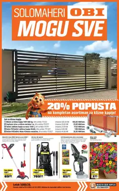 Pregled letka OBI katalog trgovine OBI vrijedi od 20.04.2026