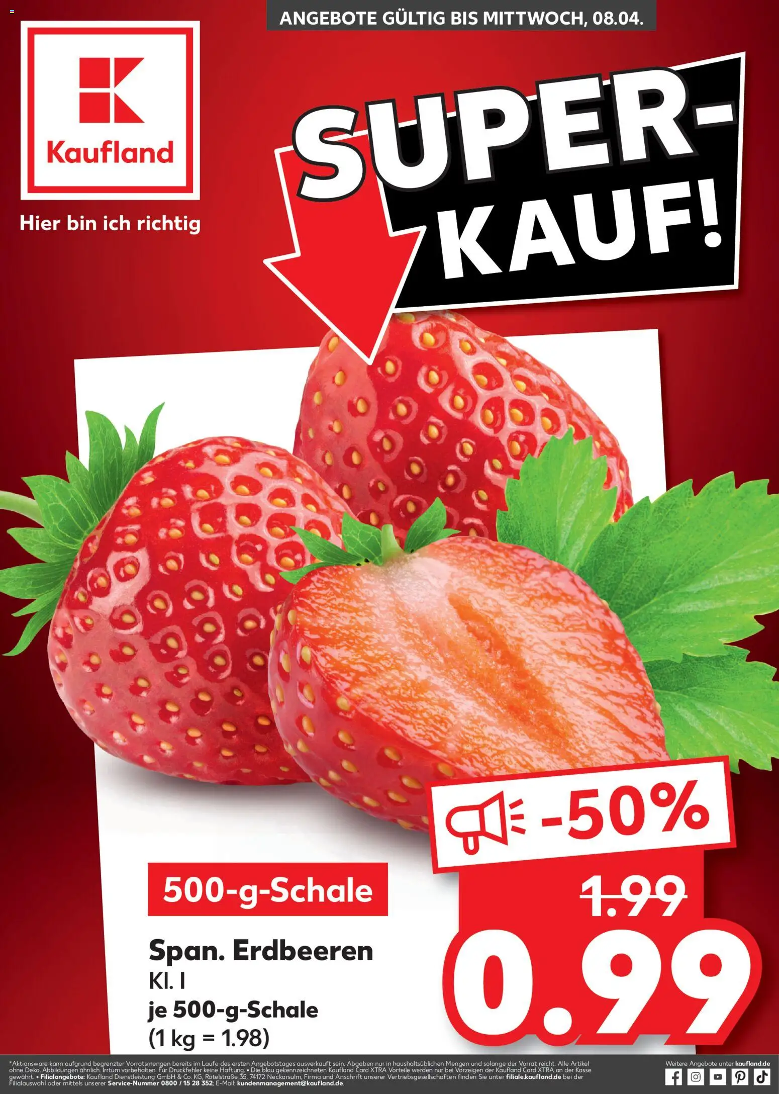 Voorbeeld van Super-Kauf! Erdbeeren - Köln van winkel Kaufland DE geldig vanaf 02-04-2026