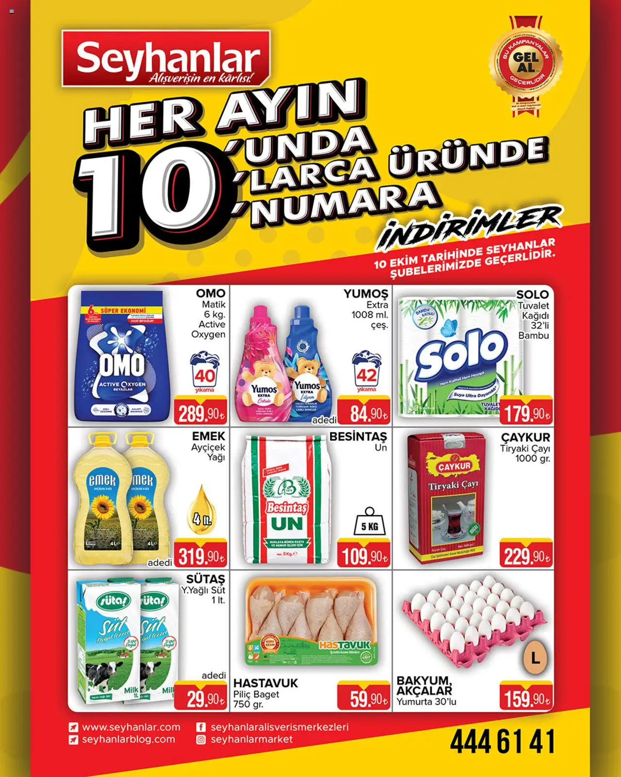 Seyhanlar Market Katalog (10 - 10 Ekim 2025) - Sayfa numarası 1 - Çay, Süt, Yumurta, Tuvalet, Tuvalet kağıdı, Piliç