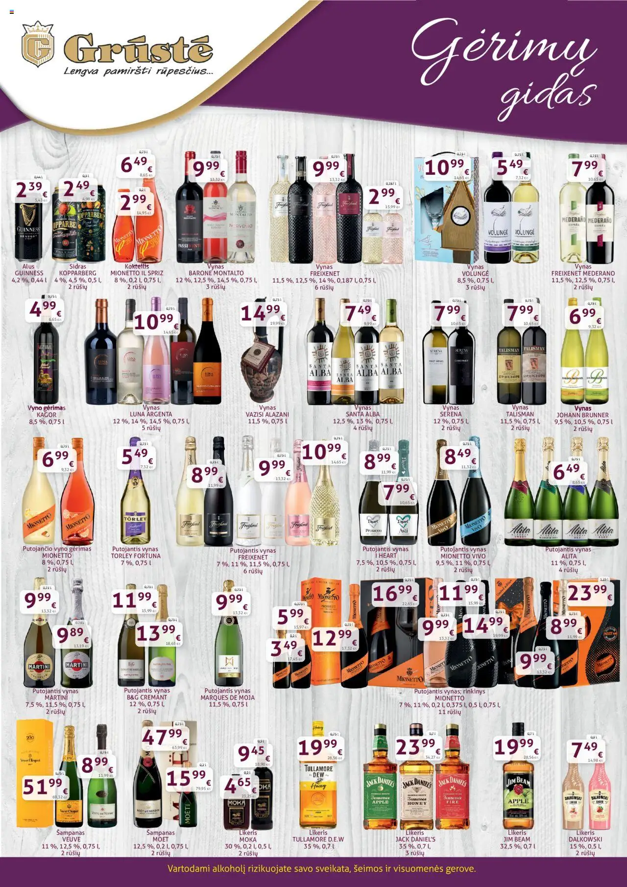 GRUSTE leidinys galioja nuo 2025.09.21 – puslapio numeris 1 - Alus, Vynas