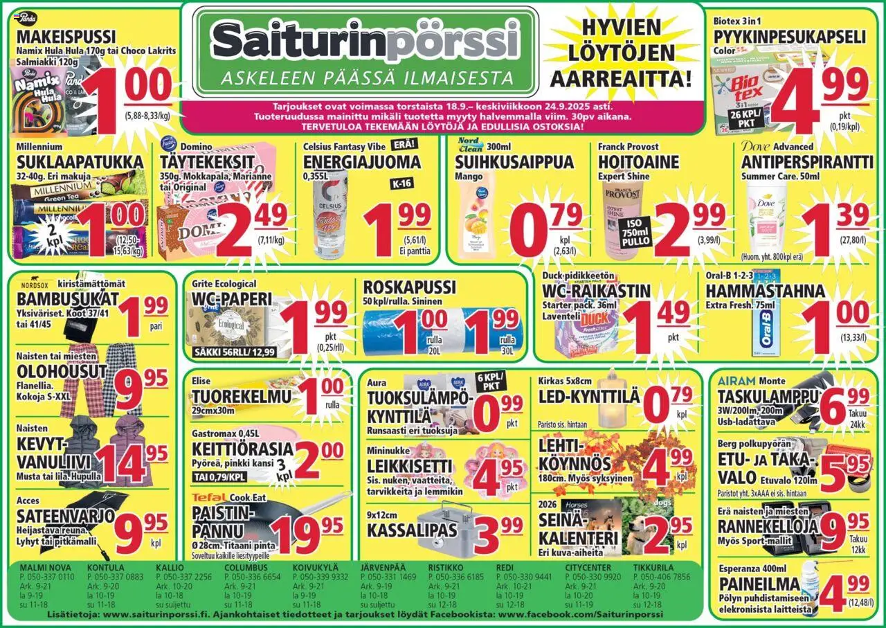 Kaupan Saiturinpörssi Tarjoukset esikatselu, voimassa 18/09/2025