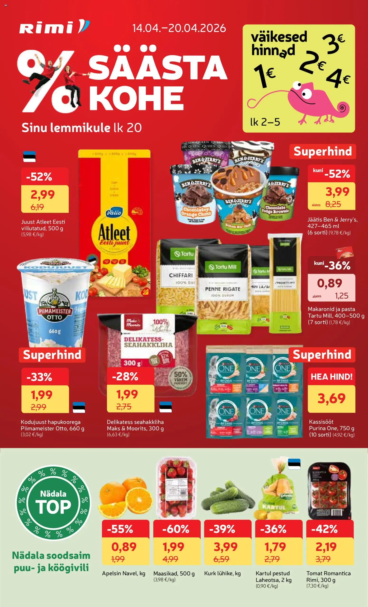 Rimi kliendilehe eelvaade alates 14.04.2026