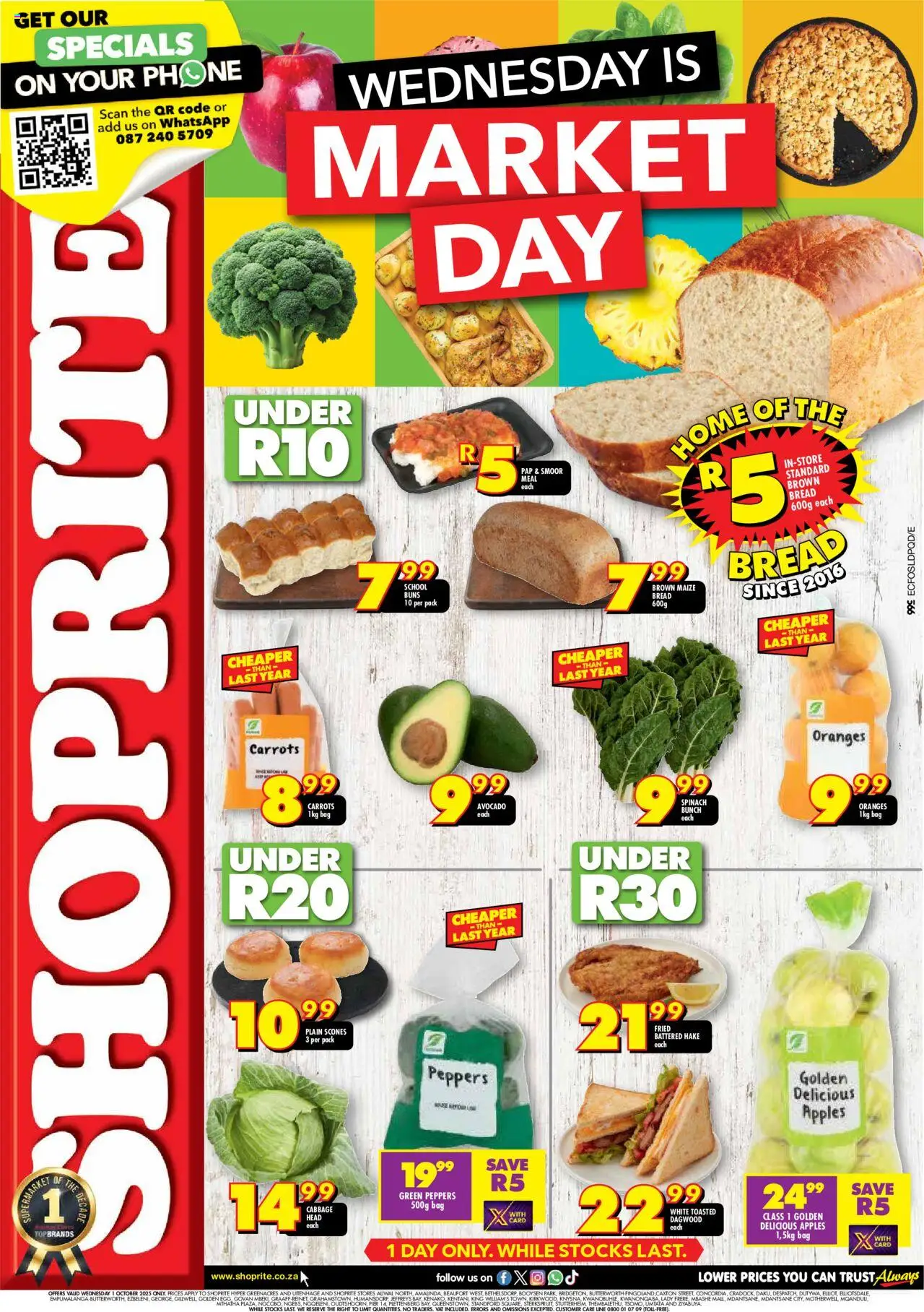 Shoprite Eastern Cape - Market Day Deals 01/10 - 01/10/2025 >> Catalogue - Apples, Phone, Bag, Avocado, Bread, Oranges, Carrots, Buns