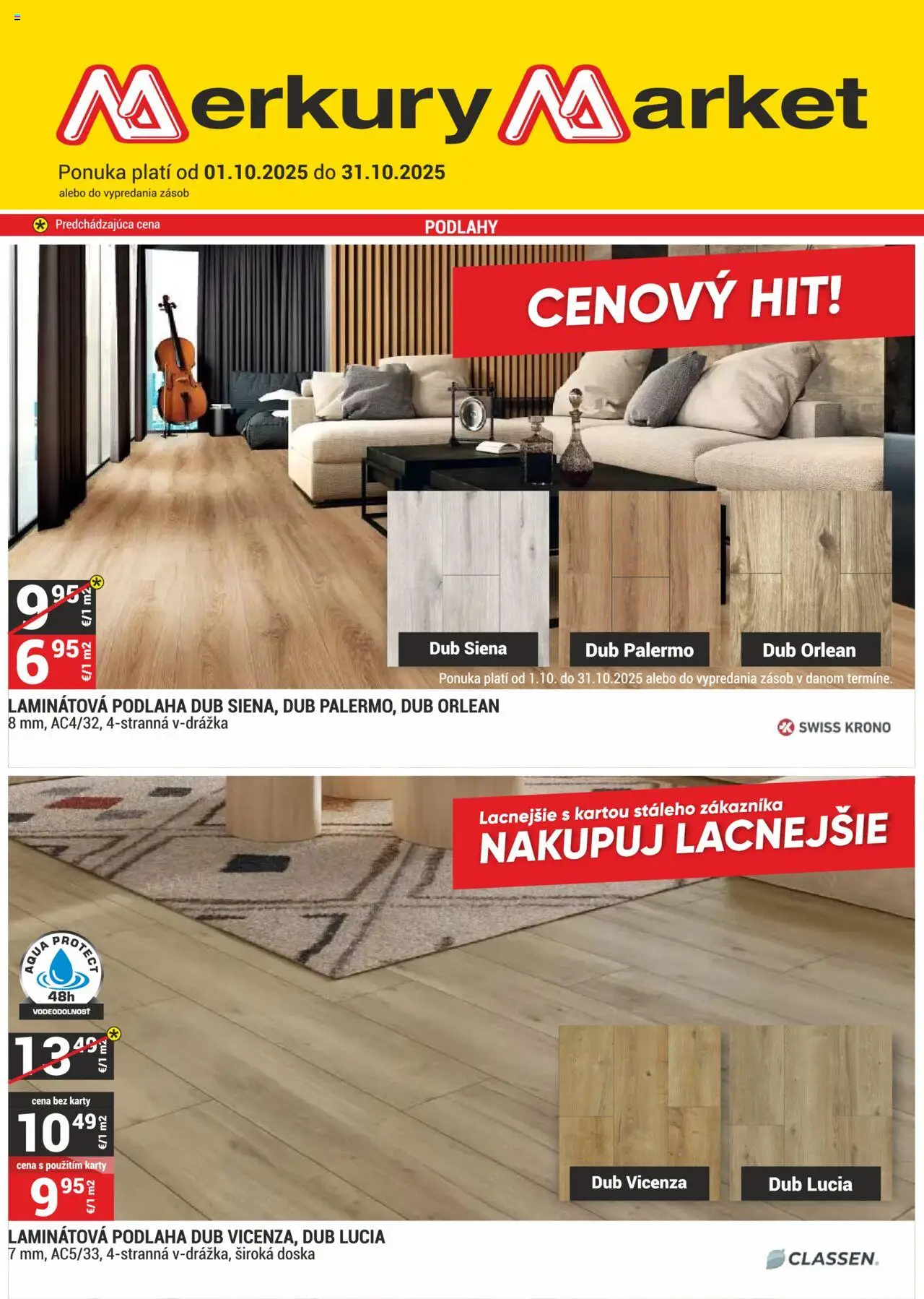Náhľad Merkury Market letáku platného od 01.10.2025 - Podlaha, Laminátová podlaha
