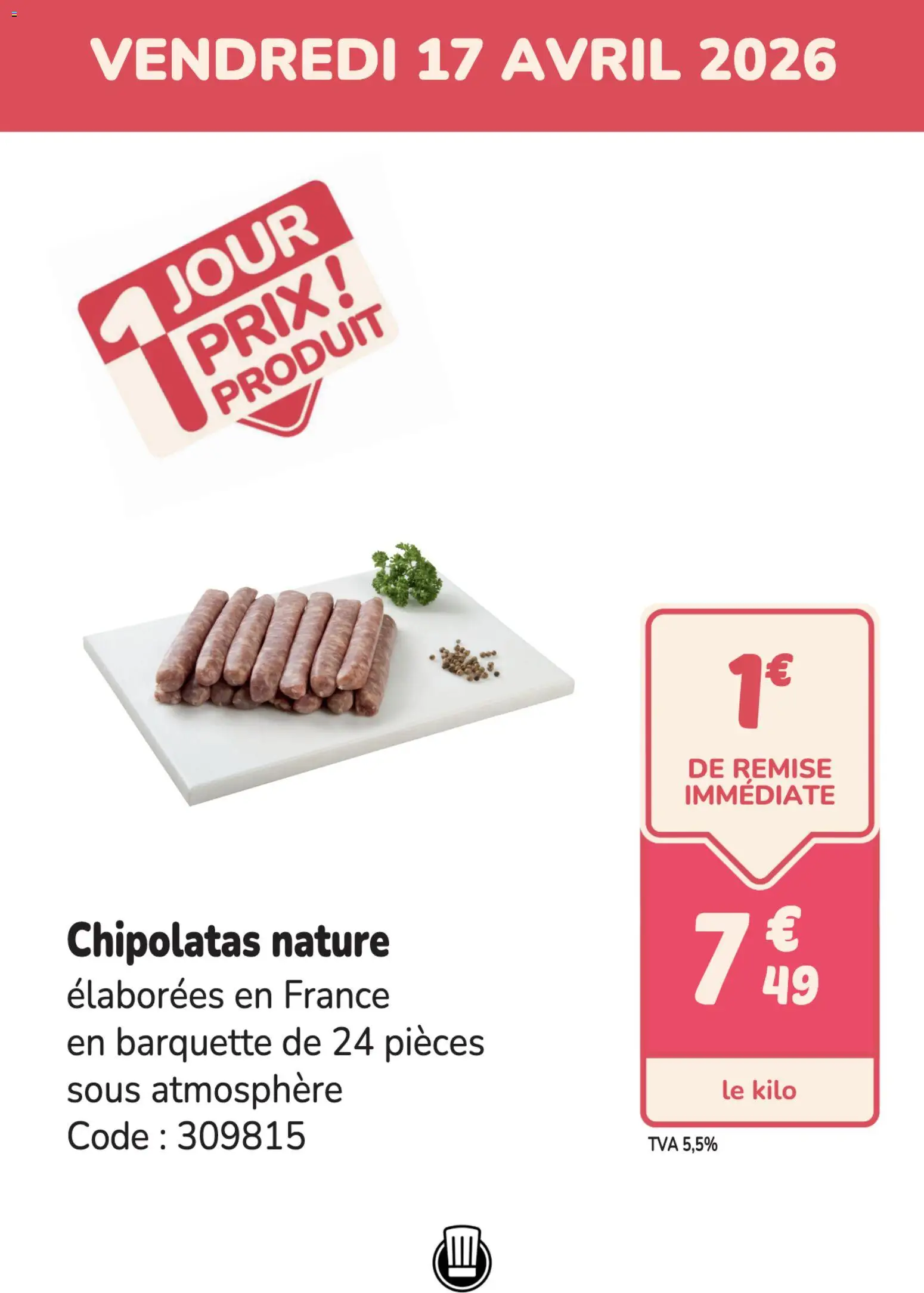 Prévisualisation de Promocash PROMO chipolatas du magasin Promocash formulaire valide 17/04/2026