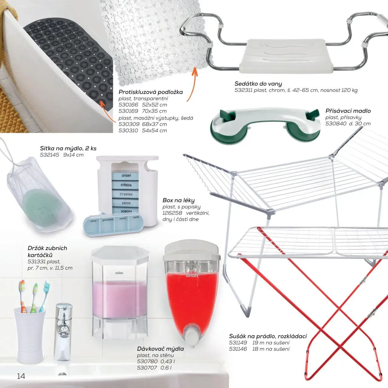  Orion Katalog - Gastro nádobí (od soboty 01.03.2025) - strana 14 - Box, Protiskluzová podložka, Madlo, Dávkovač