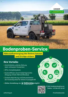 Vorschau der Angebote: Lagerhaus Bodenprobenanalyse-Ackerbau gültig ab 22.05.2025