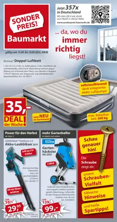 Vorschau von dem Prospekt des Geschäftes Sonderpreis Baumarkt, gültig ab dem 13.09.2025