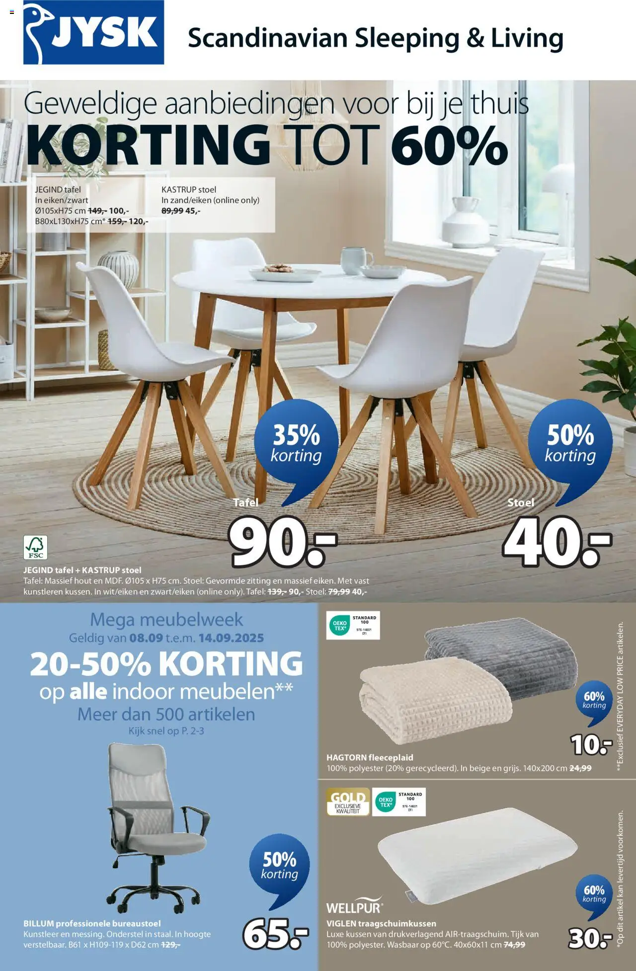 JYSK shop Folder geldig vanaf 08/09/2025 - Paginanummer 1