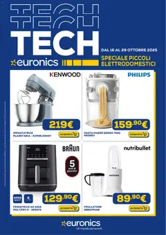 Anteprima dell'opuscolo Volantino Piccoli Elettrodomestici dal negozio Euronics valido da 16/10/2025