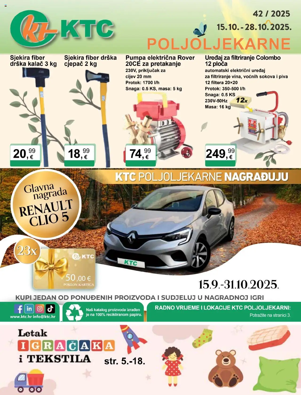 KTC aktualni Katalog poljoljekarne vrijedi od 15.10.2025 - tjedna akcija broj stranice 1