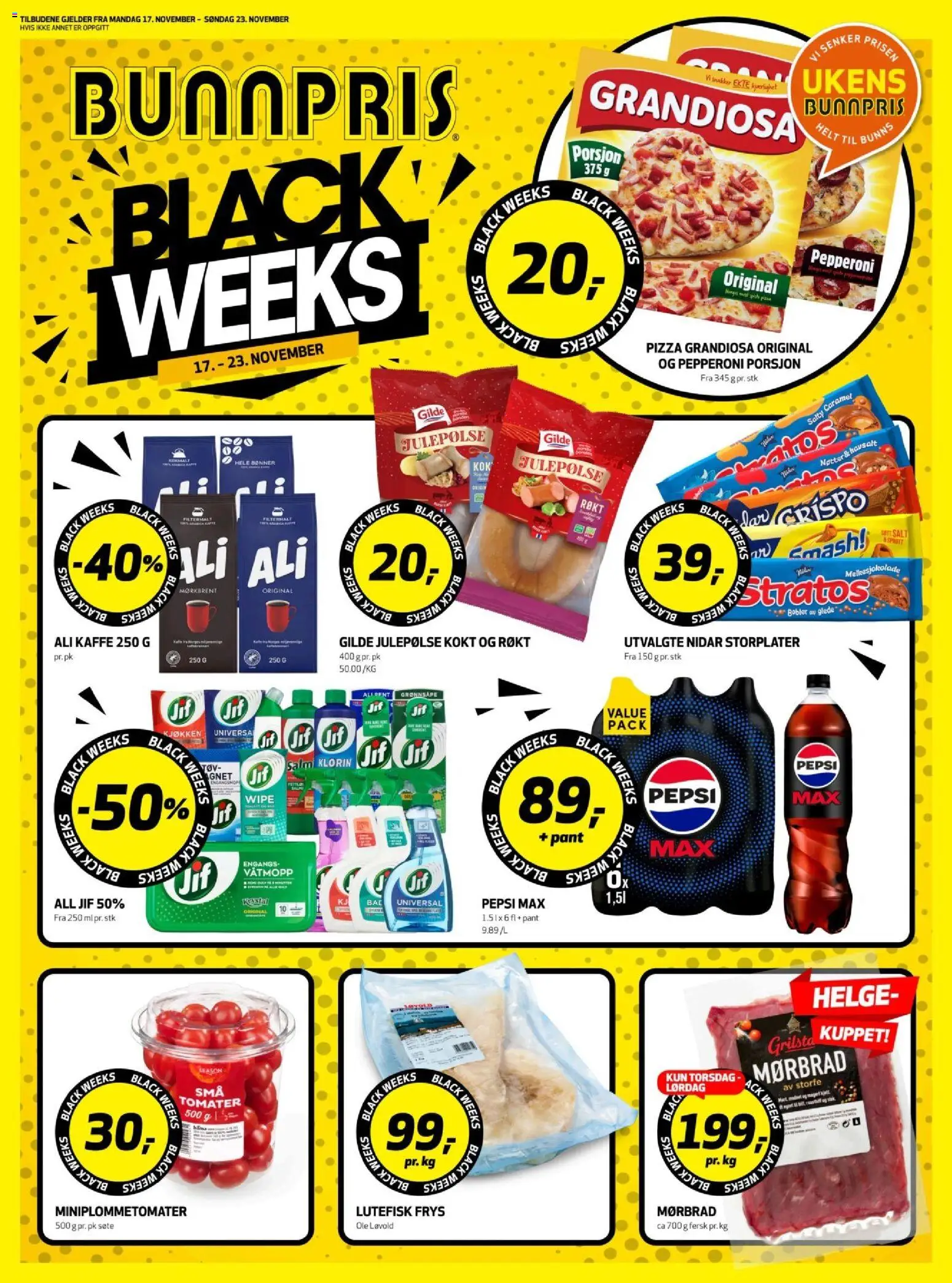 Forhåndsvis Kundeavis Kristiansund fra butikk Bunnpris gyldig fra 16/11/2025