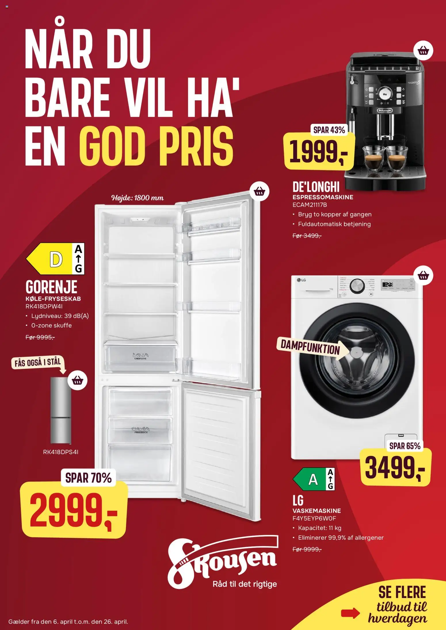 Eksempel på tilbudsavis Skousen - Tilbudsavis fra butik Skousen gyldig fra 06/04/2026 - Vaskemaskine