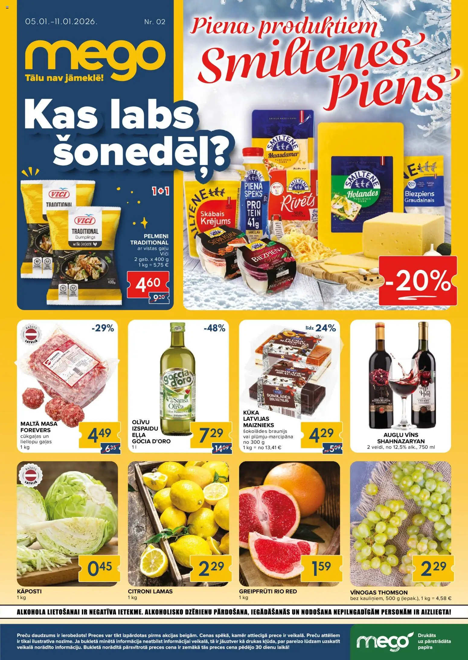 Skatīt Mego akciju bukletu, derīgs no 2026.01.05