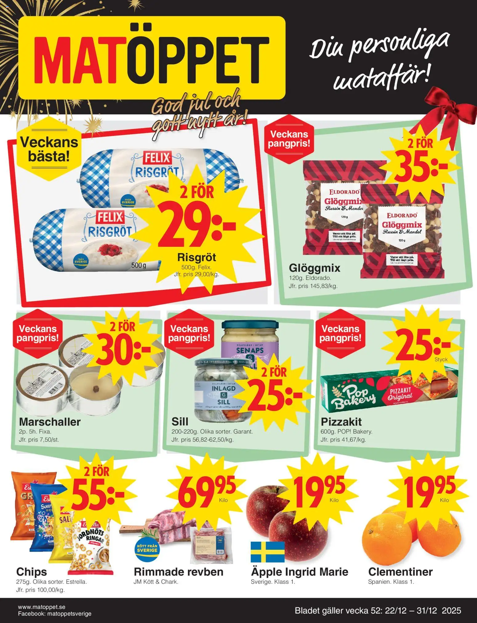 Förhandsgranska reklamblad Aktuella reklamblad Matöppet från butik Matöppet gäller från 22/12/2025
