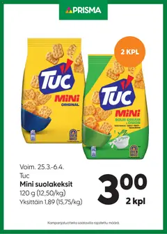 Kaupan Prisma Prisma tarjoukset Tuc esikatselu, voimassa 25/03/2026