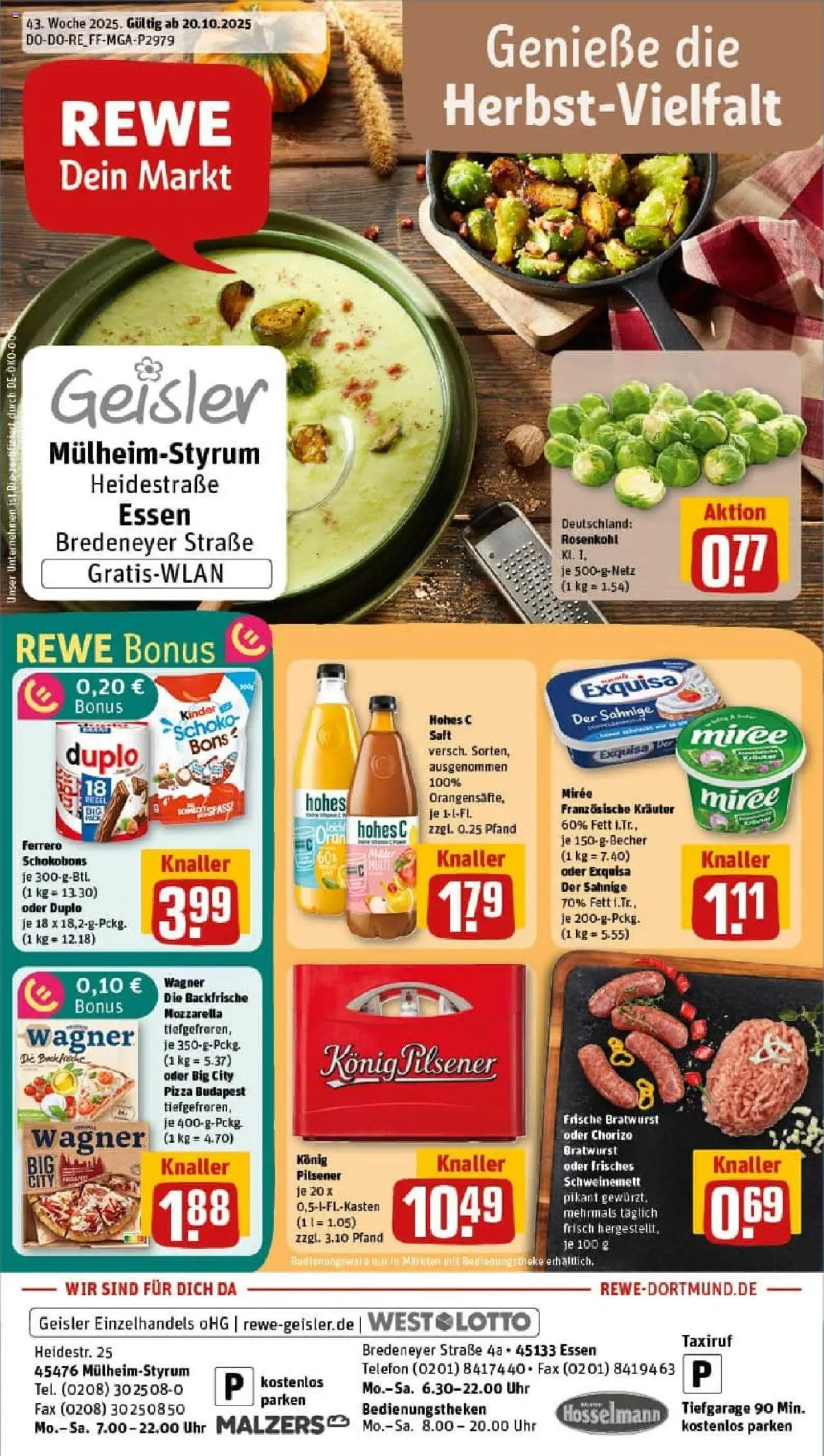 REWE Prospekt ab 19.10.2025 nächste Woche - Prospekt Mülheim An Der Ruhr	
