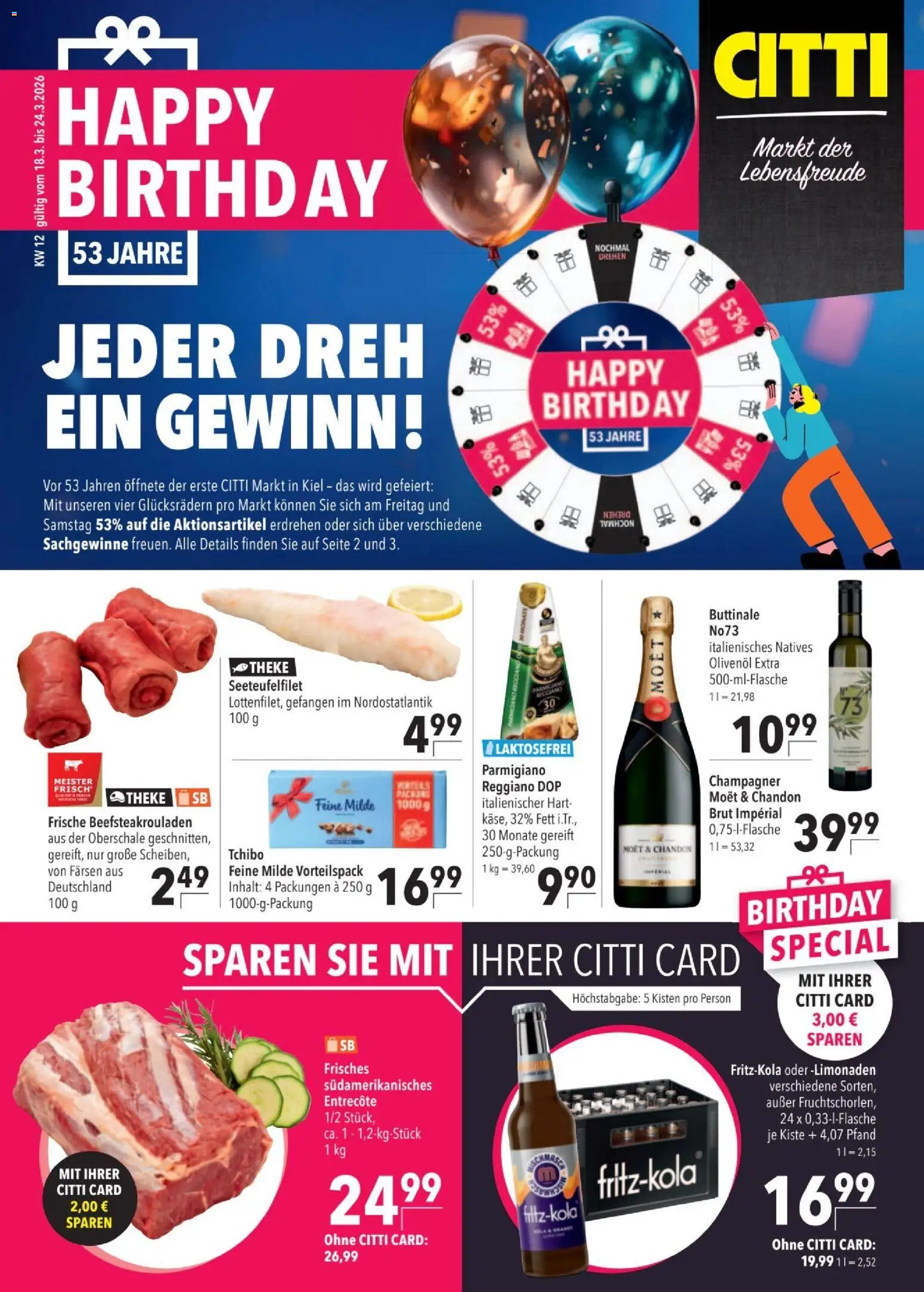 Eksempel på tilbudsavis CITTI - Tilbud fra butik CITTI gyldig fra 17/03/2026 - Entrecote, Moët