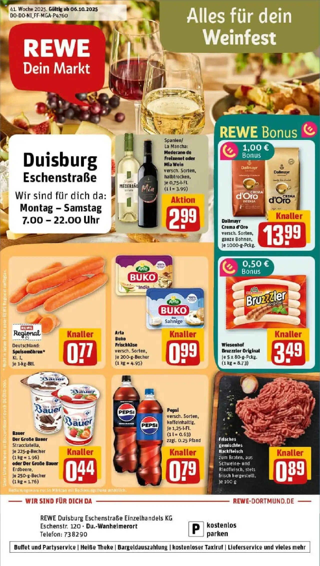 REWE Prospekt ab 06.10.2025 nächste Woche - Prospekt Duisburg	