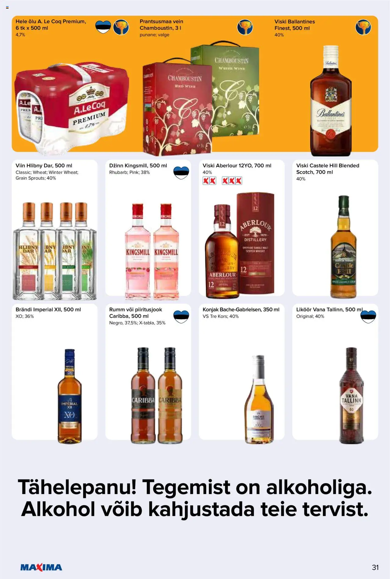 Maxima kliendilehe eelvaade alates 2025.10.14