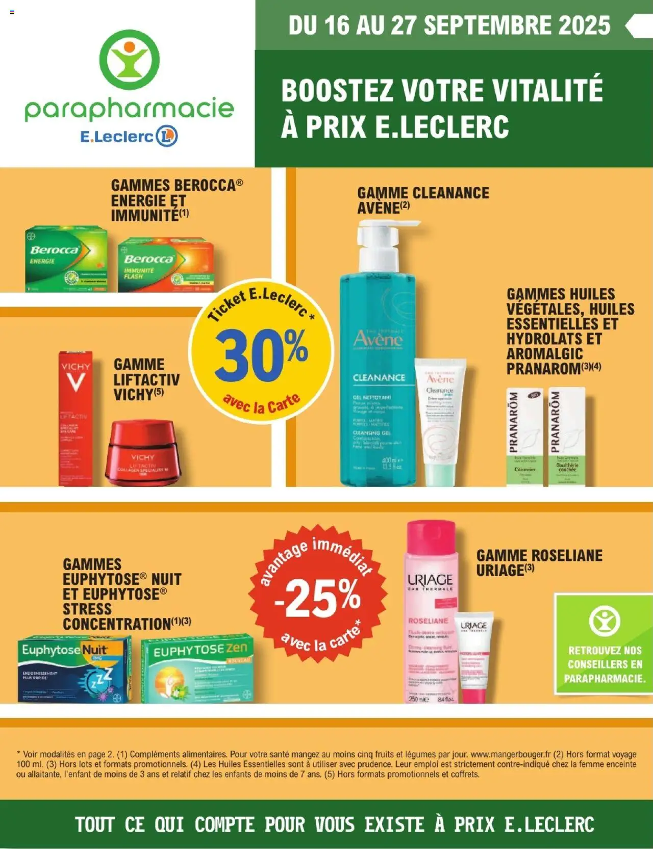 Catalogue Parapharmacie de la boutique E.Leclerc valable du 16/09/2025 - Page numéro 1