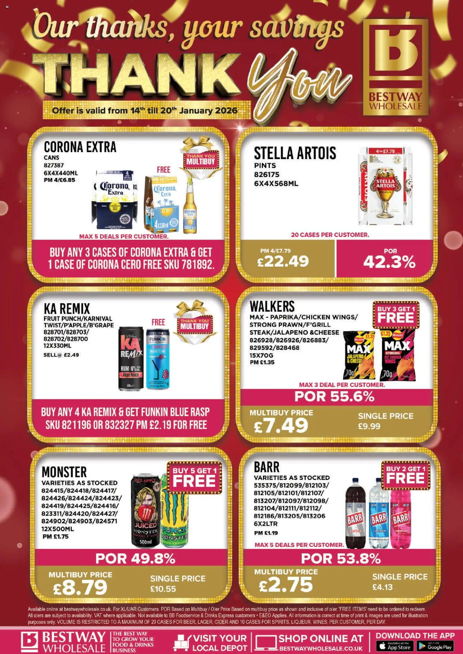Preview of Bestway Offers valid from 14/01/2026 - Apple, Cider, Chicken, Cheese, Fruit, Drinks, Rum, Case