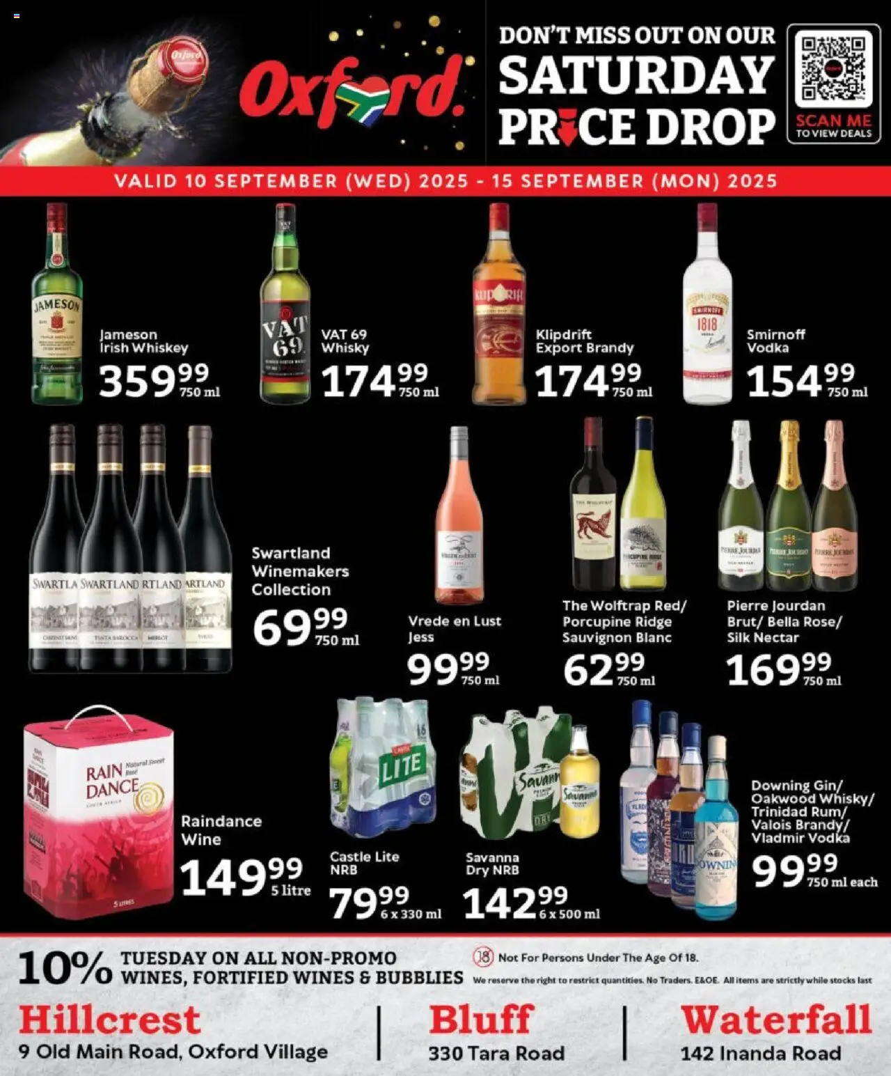 Oxford Freshmarket Price Drop from 10/09 - 15/09/2025 > Promotions - Wine, Whiskey, Brandy, Vodka