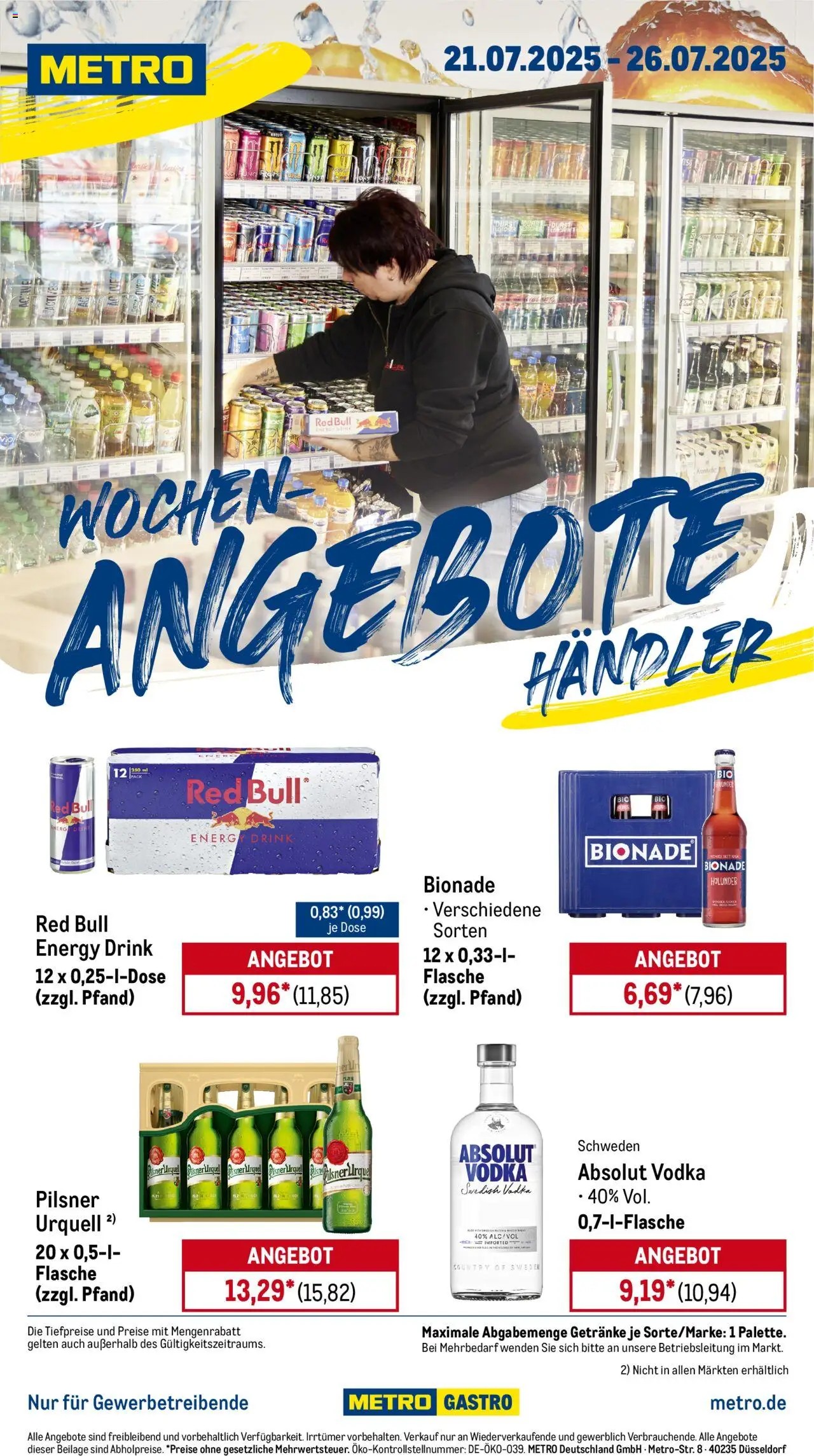Metro Prospekt ab 21.07.2025 - Wochen-Angebote Händler