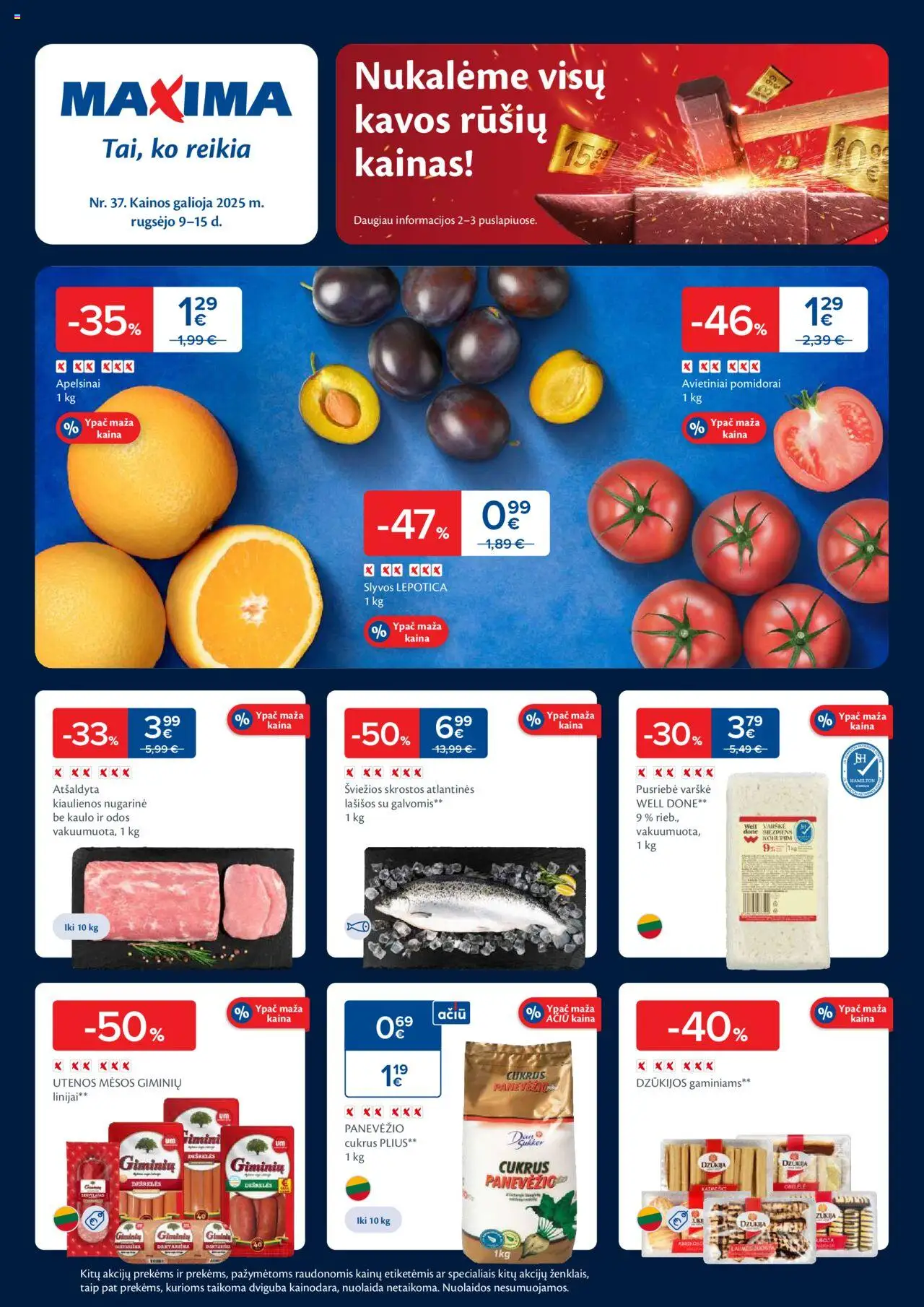 MAXIMA leidinys galioja nuo 2025.09.09 – puslapio numeris 1