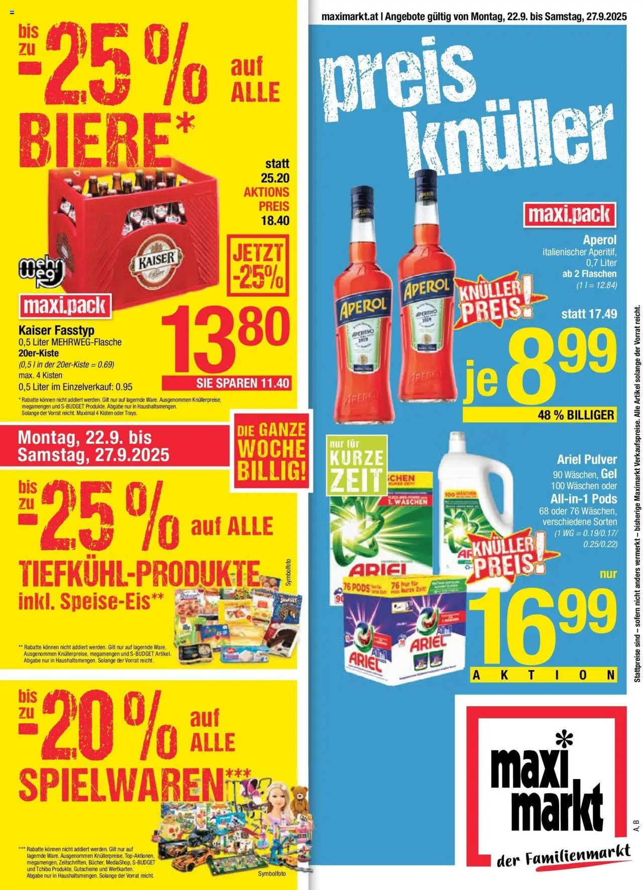  Maximarkt Anif, Vöcklabruck ab (22.09.2025 - 27.09.2025) - Seite 1 - Aperol