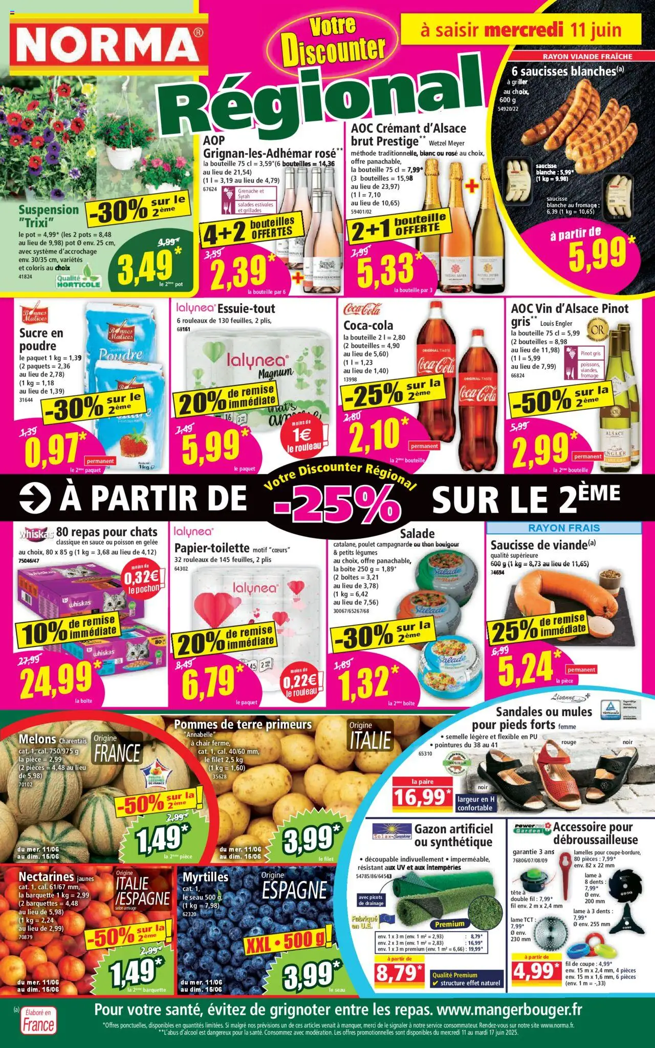 Catalogue de la boutique Norma valable du 11/06/2025 - Page numéro 1 - Salade, Coca, Myrtilles, Thon, Viande, Pommes, Sandales, Pommes de terre