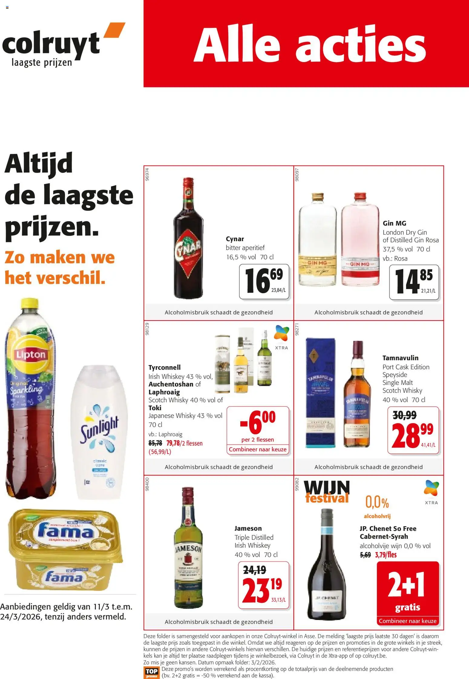 Voorbeeld van Colruyt Folder / Publicité van winkel Colruyt geldig vanaf 11/03/2026 - Wijn, Whisky, Gin, Kan, Jameson