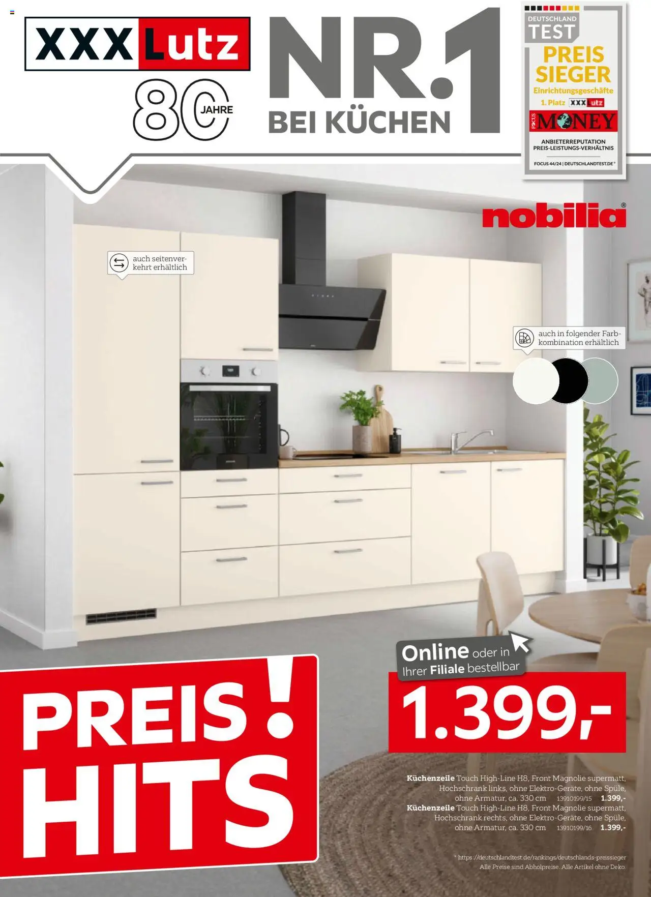 XXXL Lutz Nr. 1 bei Küchen (vom 11.08.2025 - 24.08.2025) - Kuchen, Küchenzeile, Hochschrank